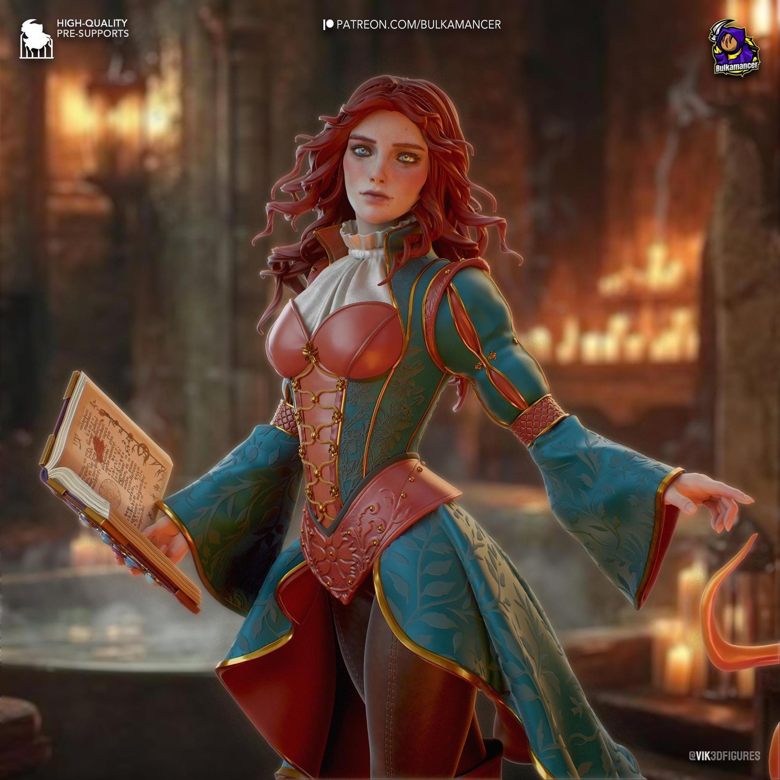 Red-Haired Enchantress | Resin Garage Kit Sculpture Anime Video Game Fan Art Sta