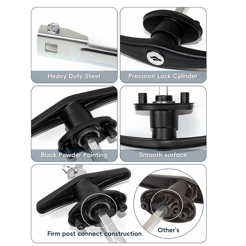 Truck Cap Camper Shell T-Handle Lock Latch Topper Door Locking Kit Right C654