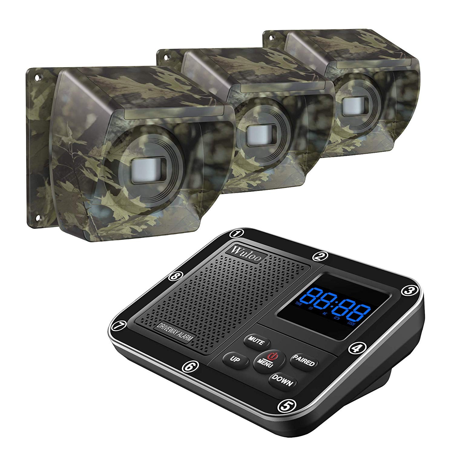 Rechargeable Battery Powered Driveway Alarms Long Range Wireless Motion Sensors