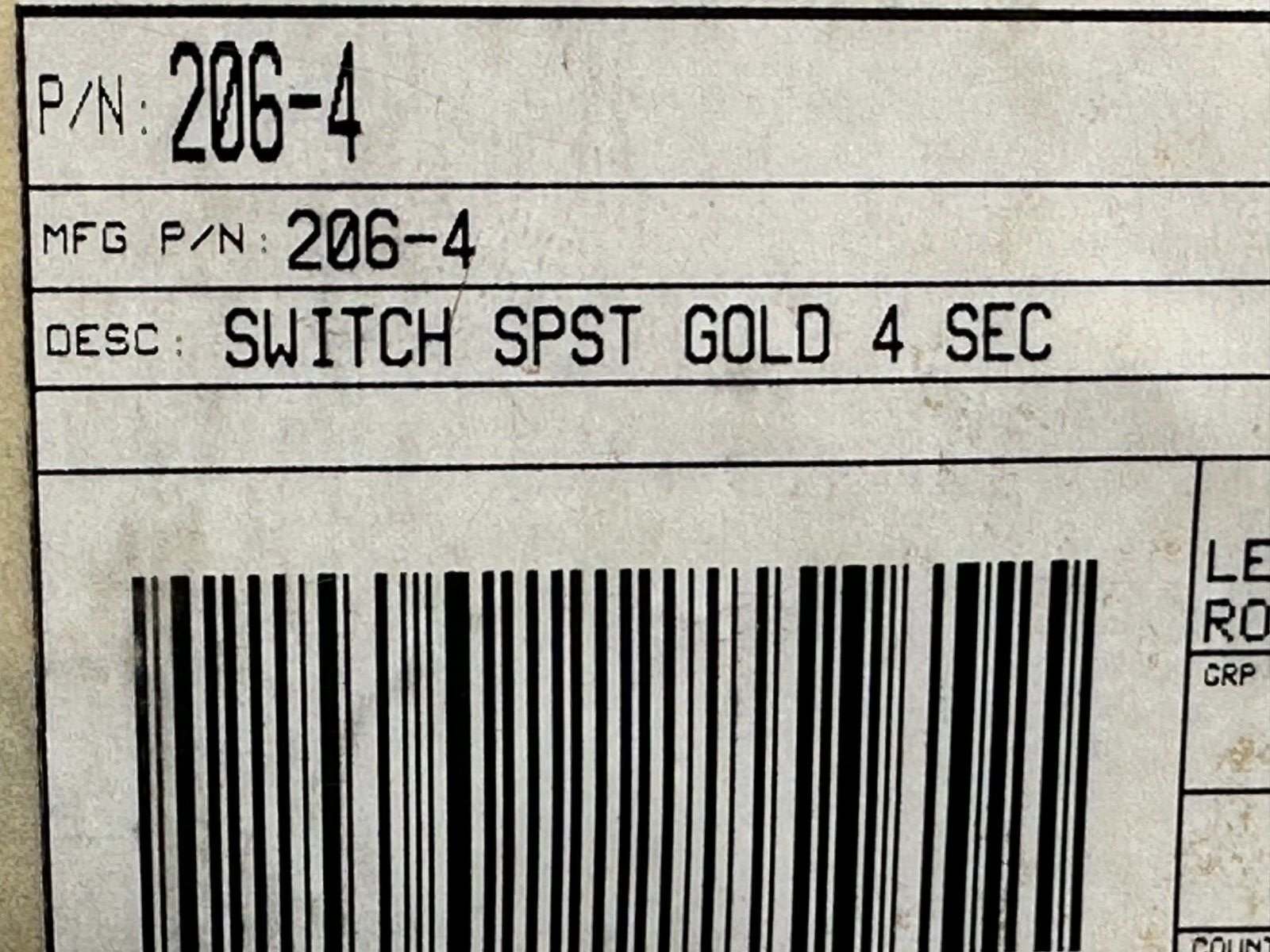 1PCS CTS Electrocomponents 206-4 SWITCH SLIDE DIP SPST 50MA 24V