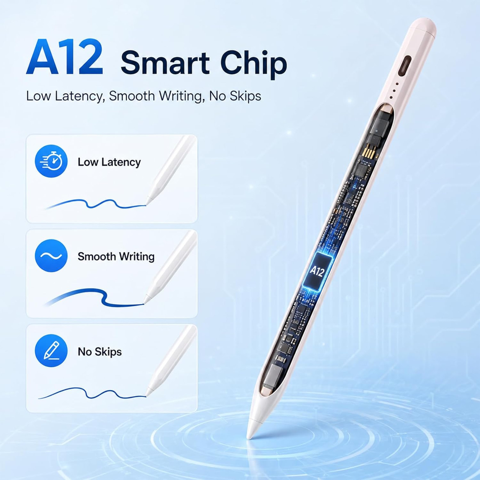 Rechargeable Stylus Pen for iOS Android Devices, Active Touchscreen Pencil for
