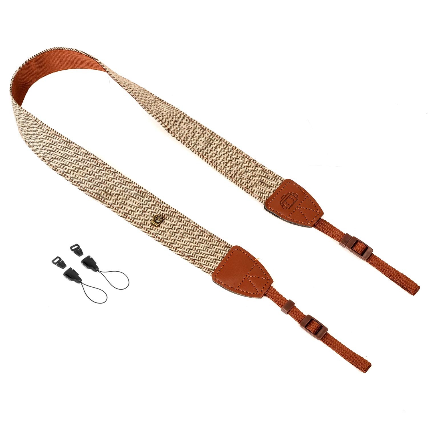 WANBY Camera Strap Canvas Brown Shoulder with Quick Brown,
