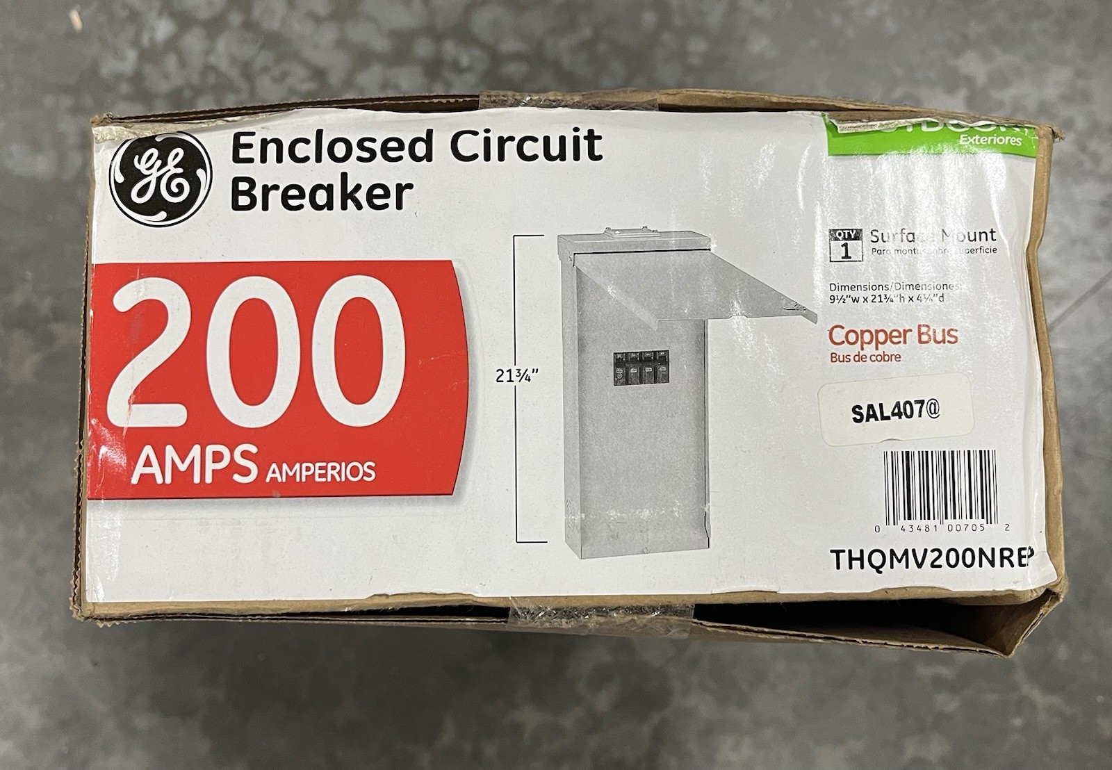 GE THQMV200NRE PowerMark 200 Amp 10 in. Enclosed Outdoor Circuit Breaker