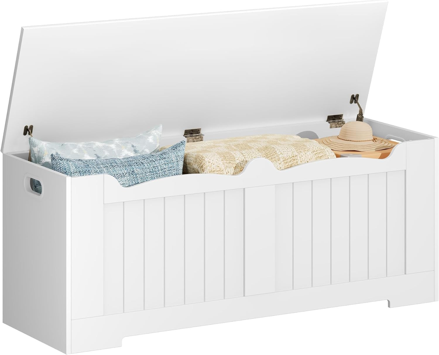 Extra Large 47.2" Wooden Storage Chest Bench for Entryway & Living Room