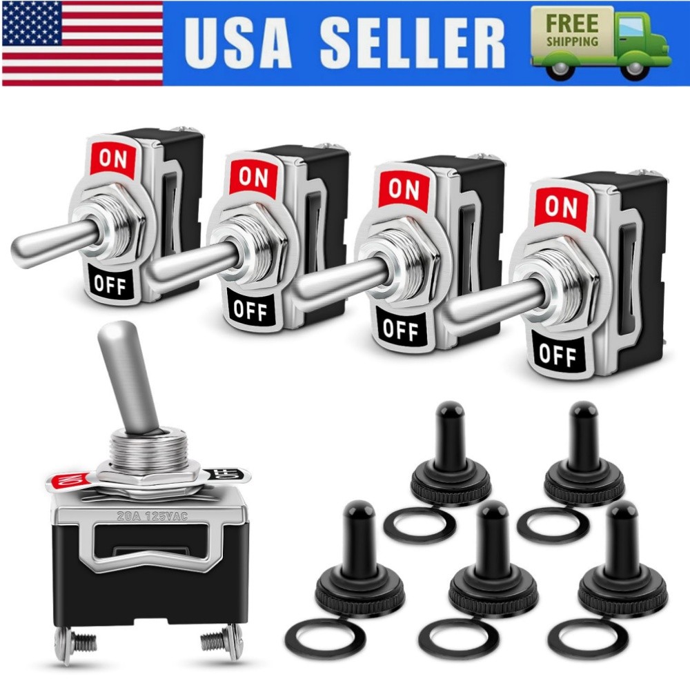 5X 250V Heavy 15A Toggle Switch Car 2Terminal Rocker Boat Duty SPST Waterproof