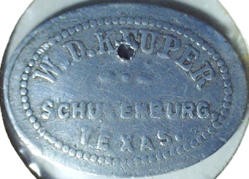 W.D. KEUPER - GOOD FOR 10 ¢ - SCHULENBURG, TX - TC# 91004 $ - EC 8529