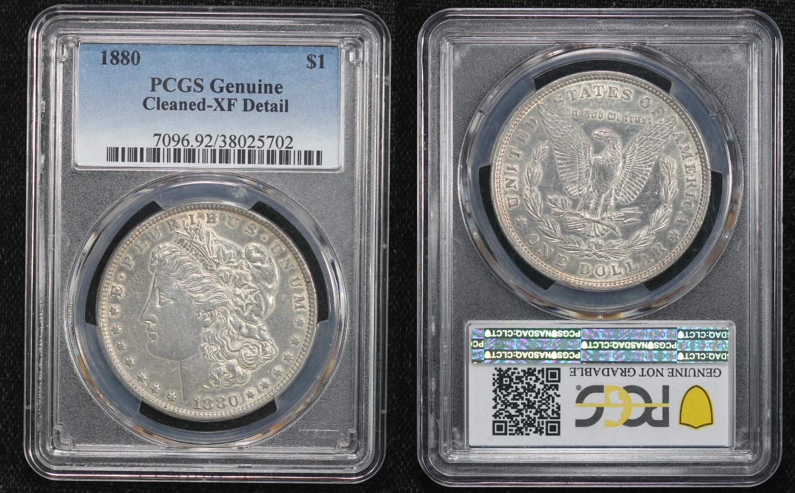 1880 Morgan Dollar PCGS Genuine Cleaned XF Details 6NAV