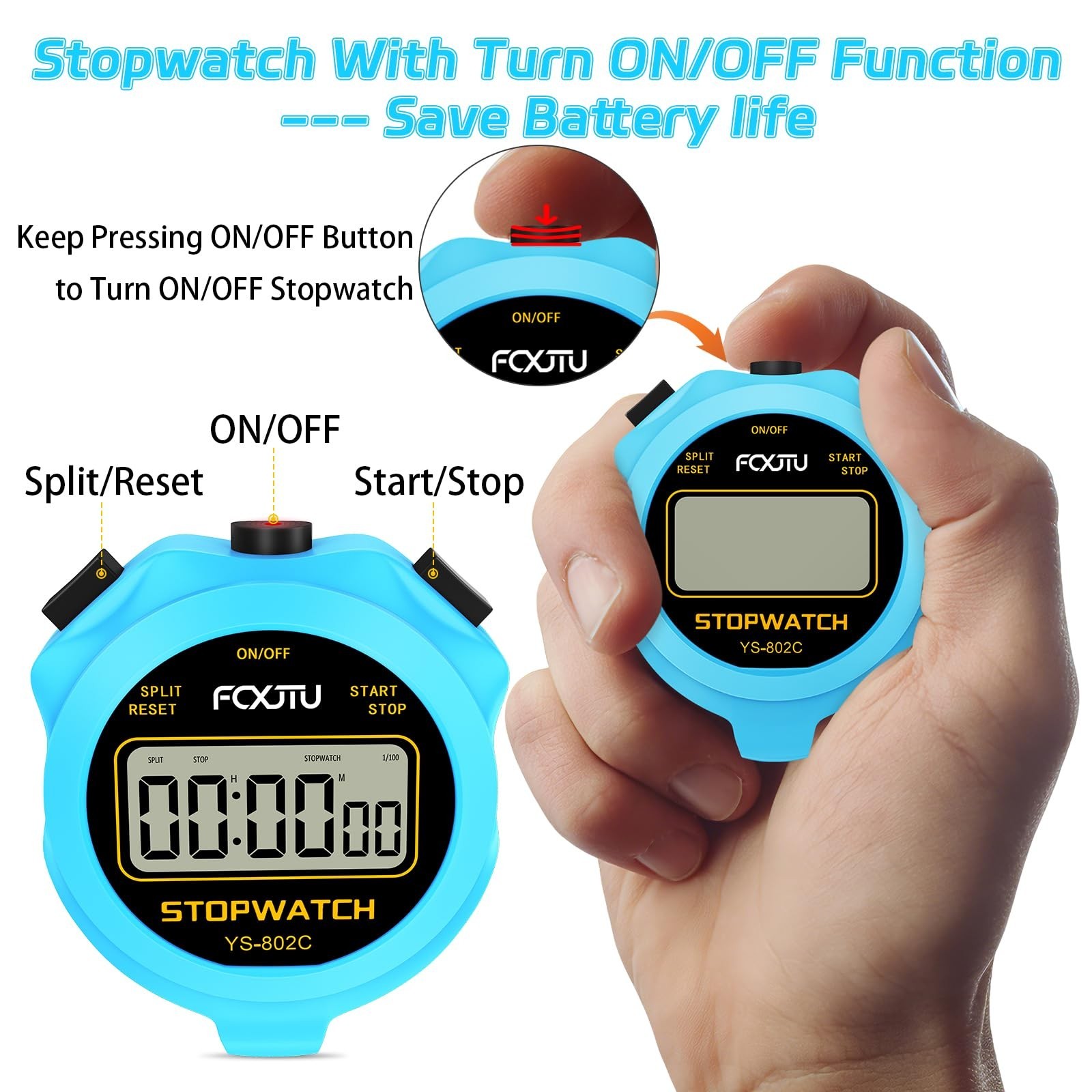 Digital Simple Stopwatch Timer, No Bells, No Alarm, Simple Basic Operation, S...