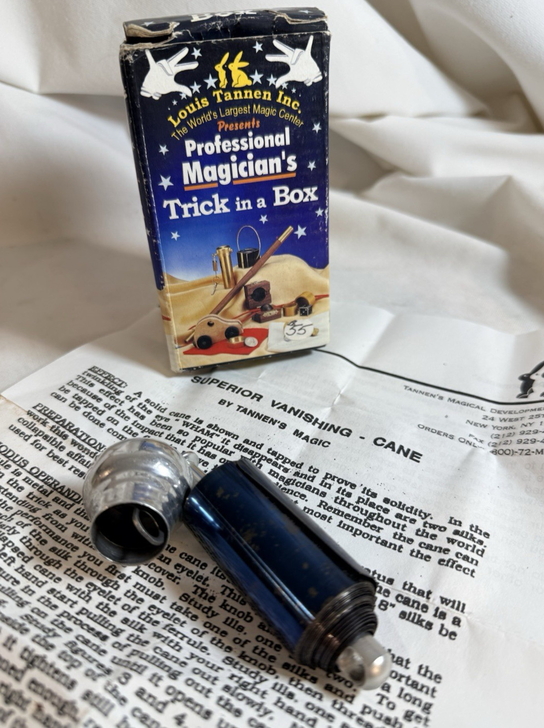 Vintage Louis Tannen Magician's Trick in a Box - Superior Vanishing Cane