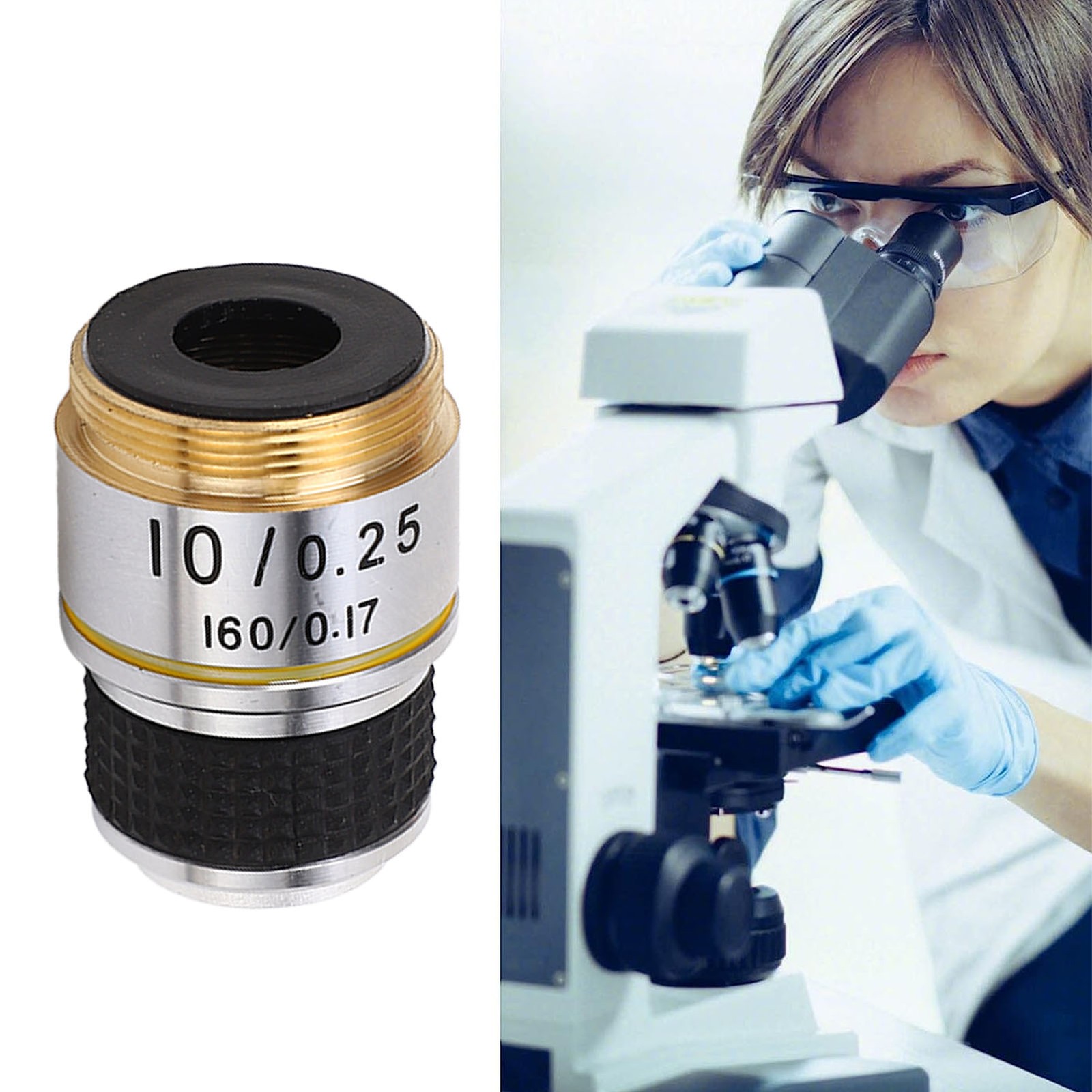 10X Objective Lens For Biological Microscope Corrosion Resistance Popular