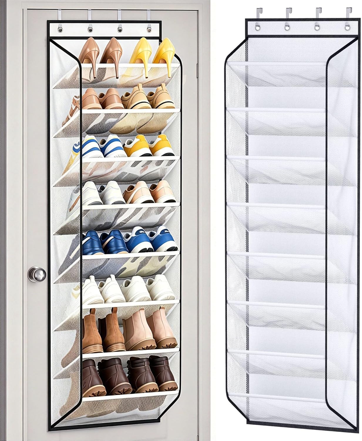 Large Pockets Over the Door Shoe Organizer for Closet Hanging Shoe Rack