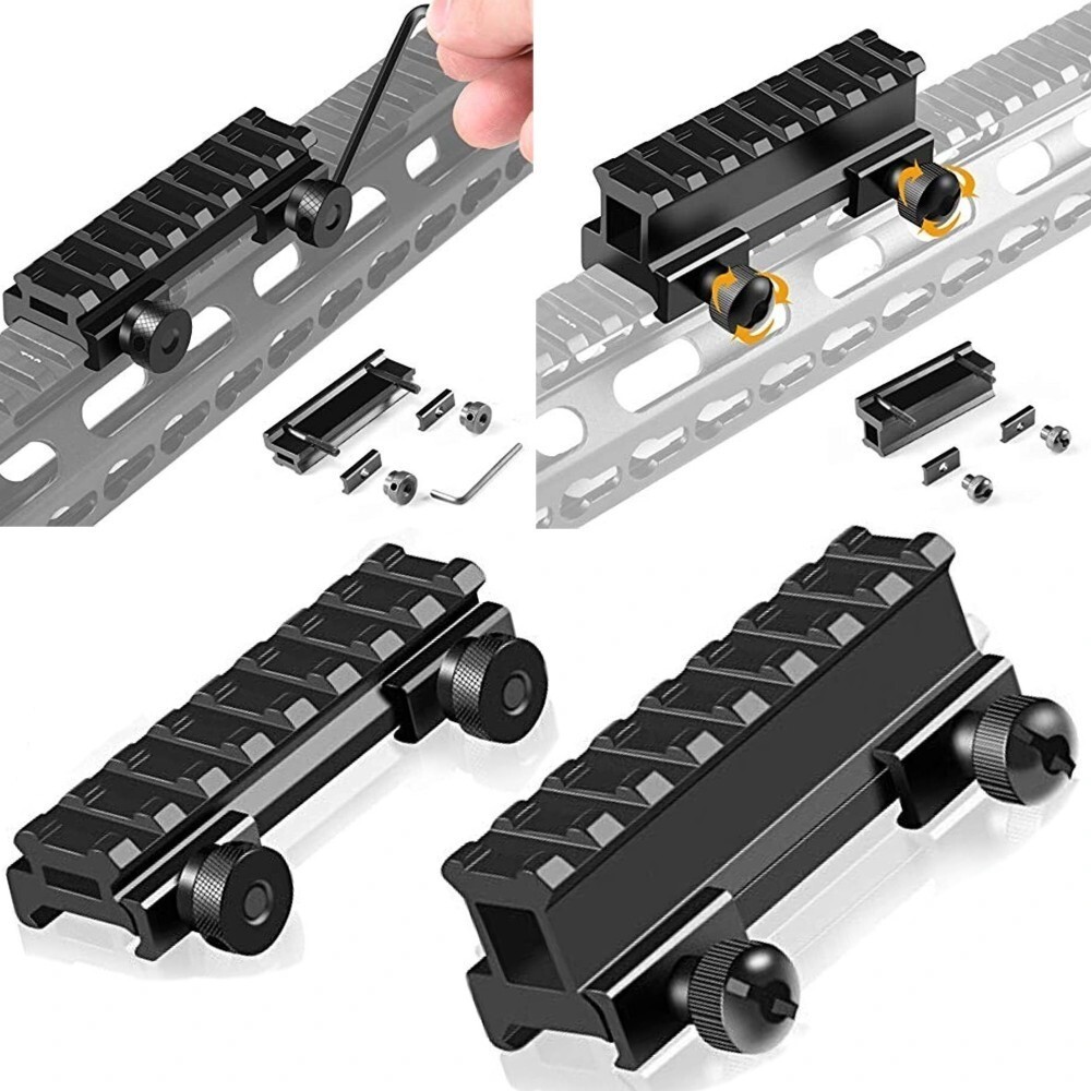 8 Slots Scope Riser Mount Base High/Low Profile See Through 20mm Picatinny Rail