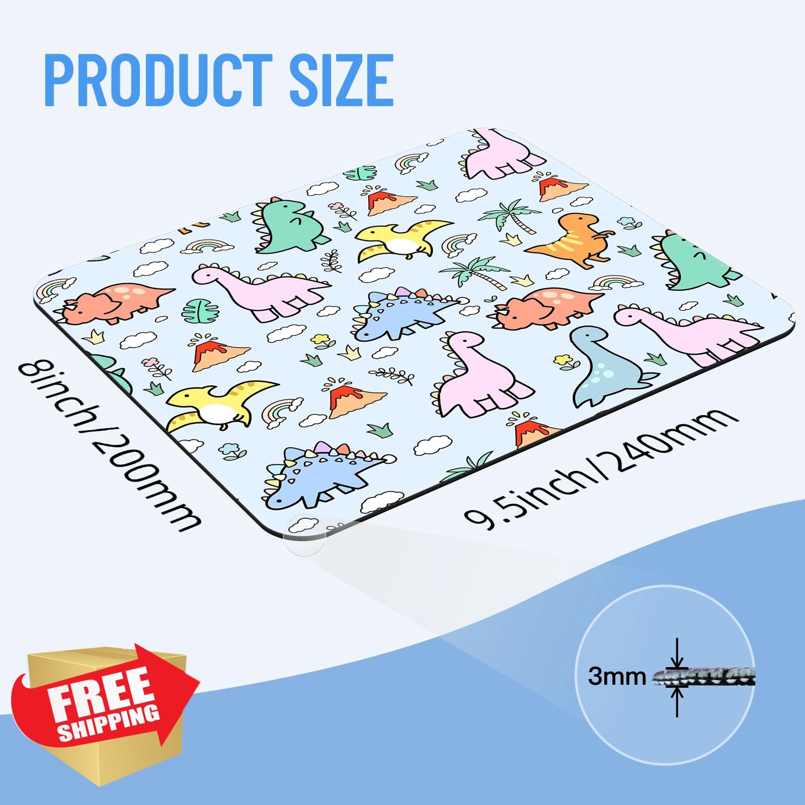 Stanoha Blue Dino Mousepad