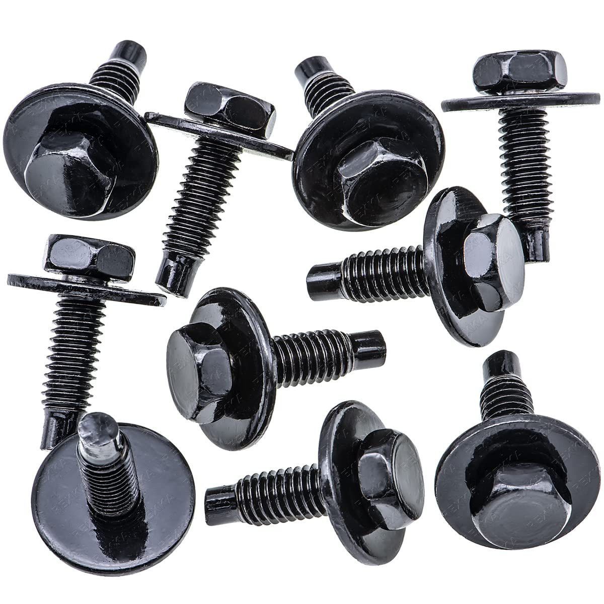 10Pcs M6-1.0 X 20Mm Hex Head Sems Bolt W/Dog Point for Nissan Infiniti 08146-616