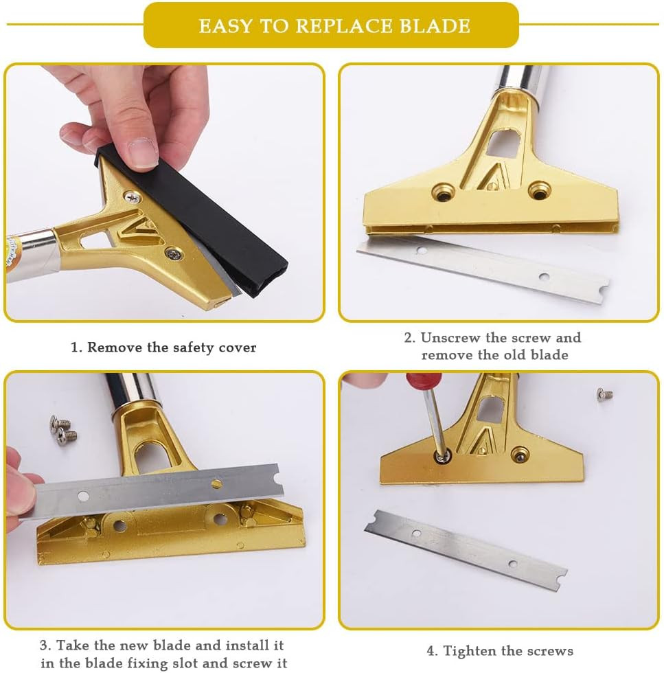 4 Inch Razor Blade Scraper with 20Pcs Extra Metal Blades Multi-Purpose Heavy