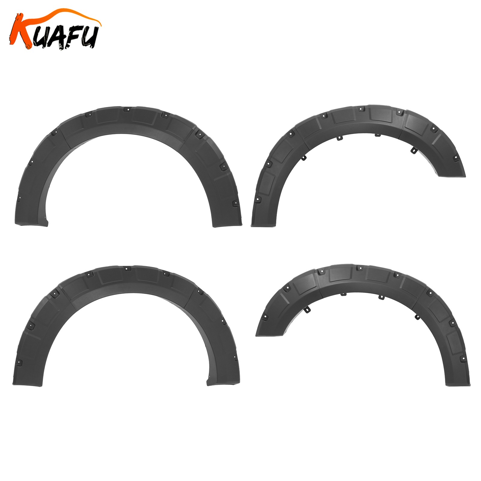 Fit For 2021-2022 Ford F-150 F150 Pocket Rivet Style Fender Flares Textured 4Pcs