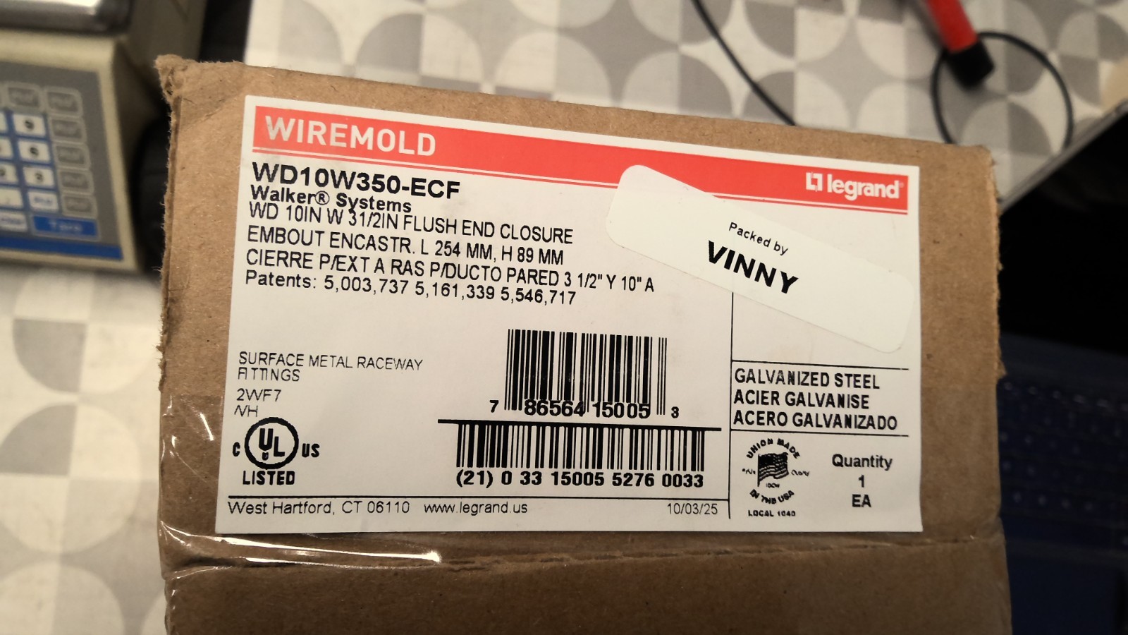 Wiremold Metal Raceway: WD10W350-ECF *FREE SHIPPING*