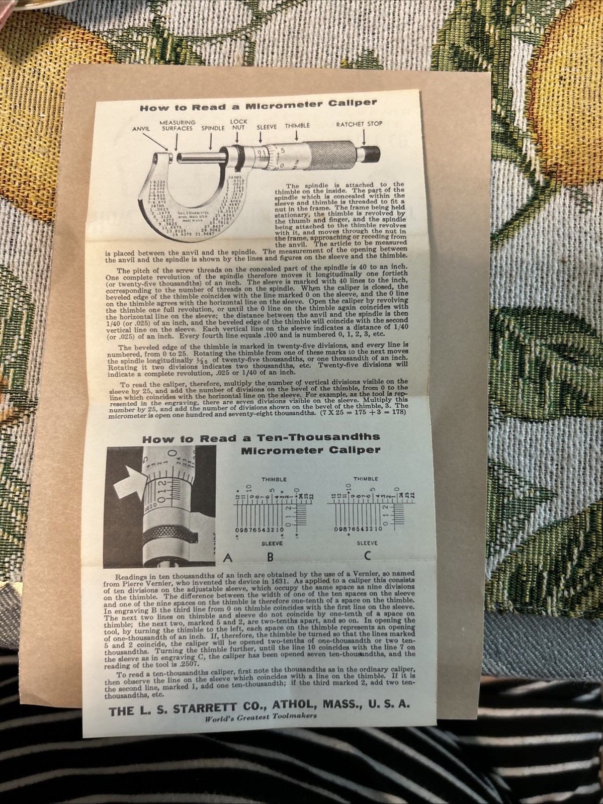 Starrett outside micrometer 230P