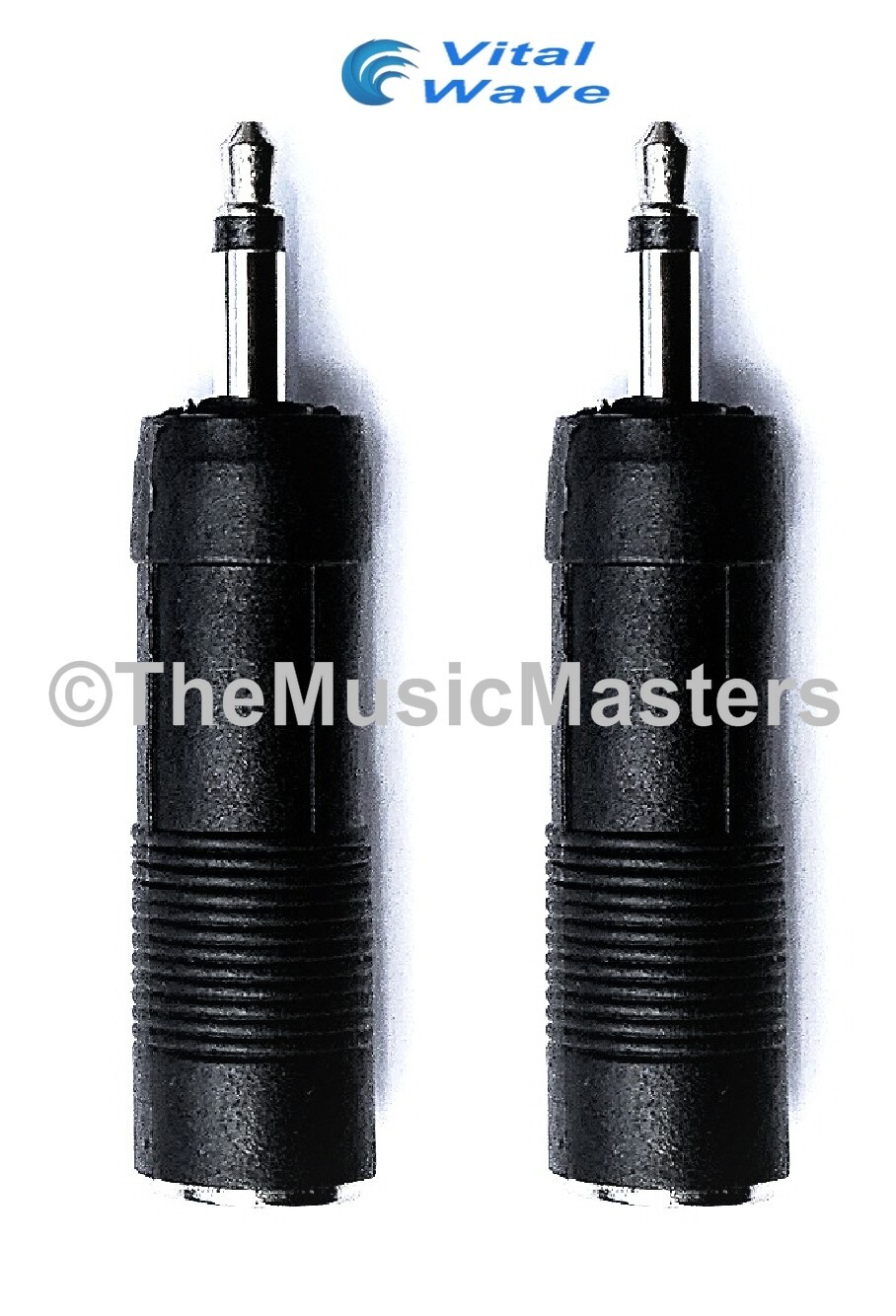 (2) 1/4" Female Jack to 1/8" Male Plug Mono Microphone Audio Mic Adapter VWLTW