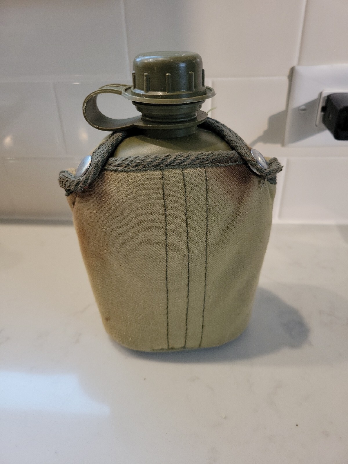 Canteen Army Green Color With Insulated Case Vintage Military Collectible