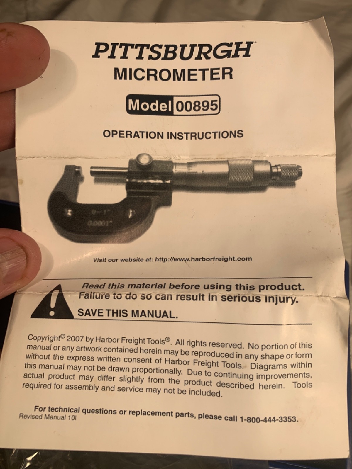 PITTSBURGH  Micrometer (+/-.0001" Accuracy) No Box