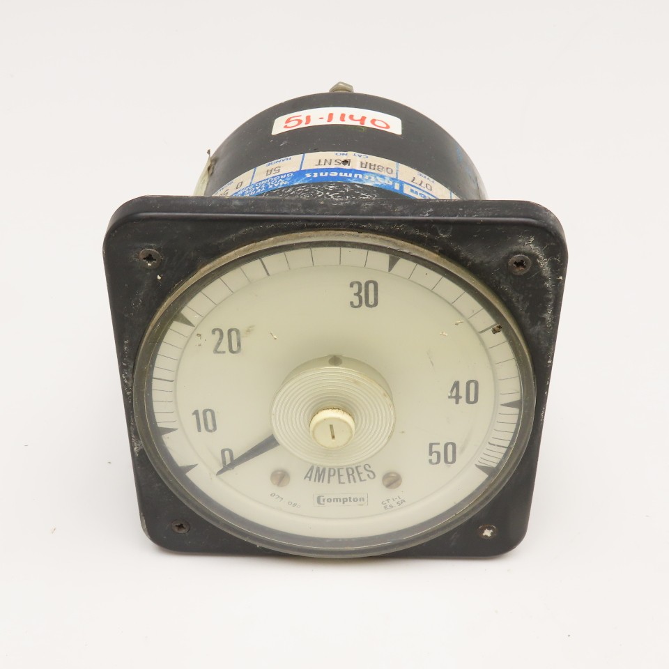 Crompton 08AA LSNT Type 077 0-50A Panel AC Amp Meter