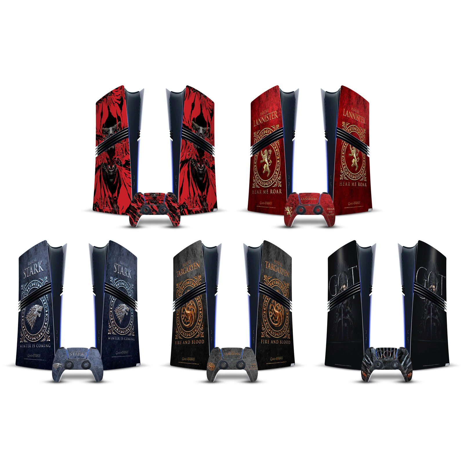 HBO GAME OF THRONES SIGILS AND GRAPHICS VINYL SKIN FOR PS5 PRO DIGITAL BUNDLE