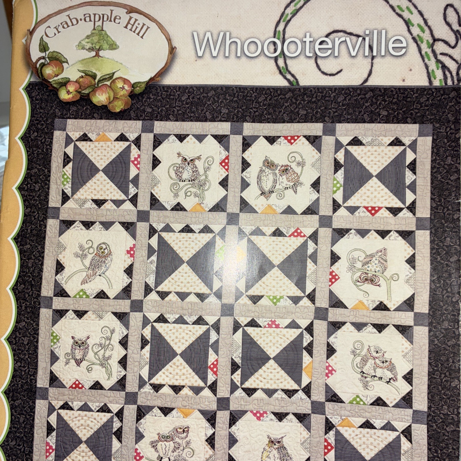 Whooterville Quilt Stitchery Pattern ~ Crabapple Hill pre-owned- OOP