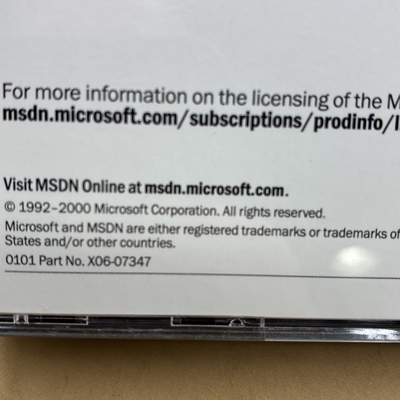 Microsoft MSDN Subscriptions Library January 2001, (3) Discs, Mint