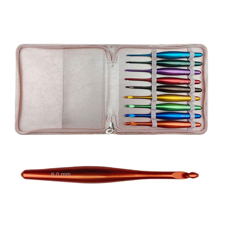 9 Pcs Crochet Hook Set Knitting Needle Practical Crochet Needle for Handicrafts