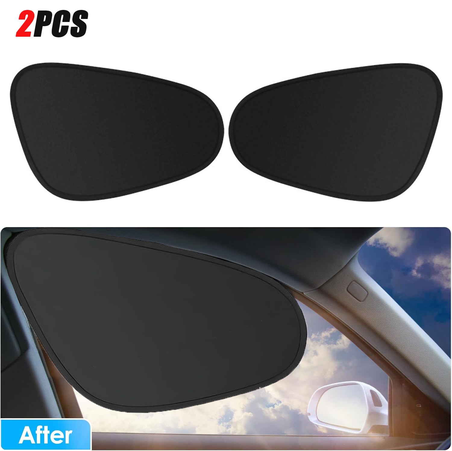 2Pcs Car Side Window Sun Shade Static Cling UV Blocker Visor Extender For Ford