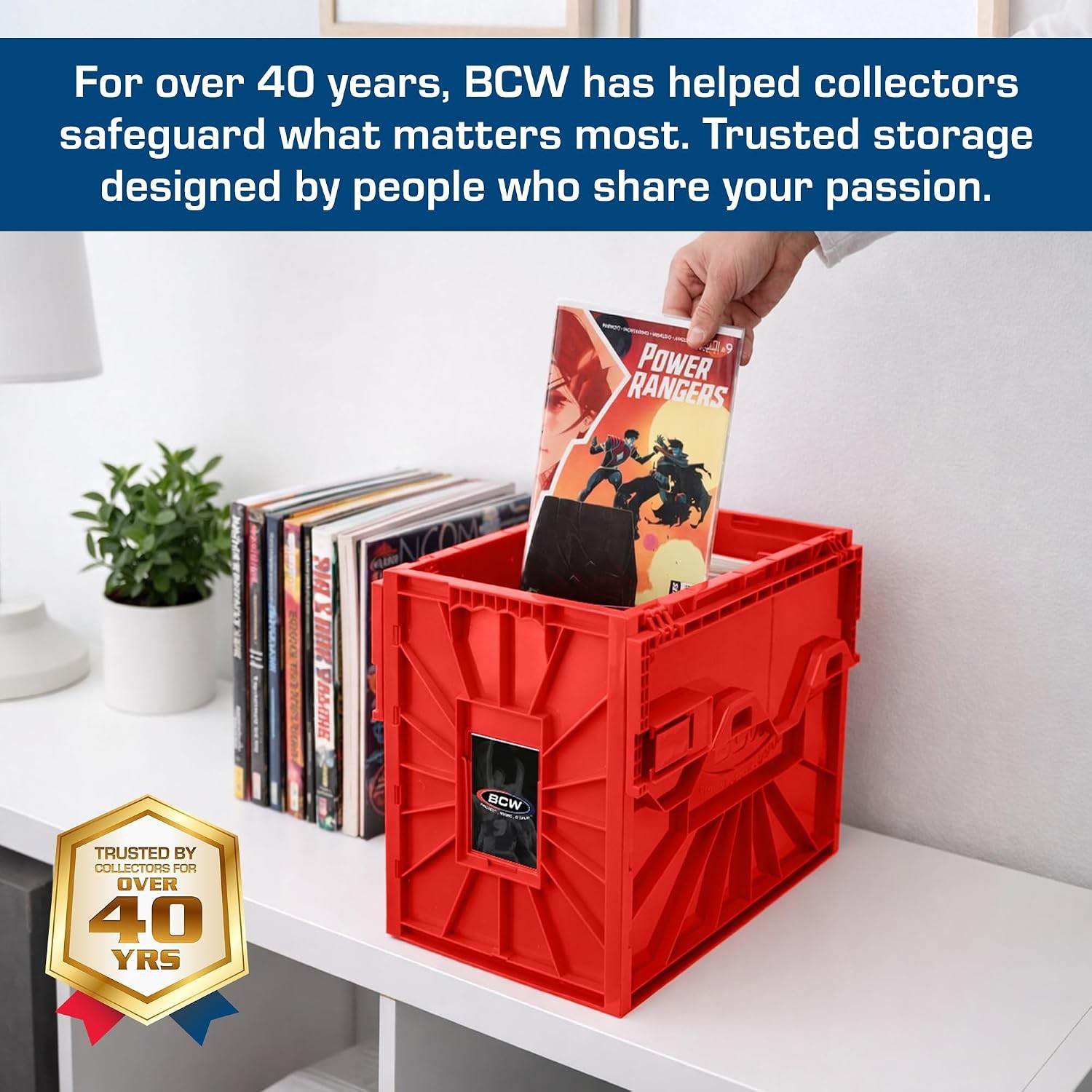 BCW Short Comic Book Bin | Holds 150 Comics | Stackable Plastic Storage | Acid-F