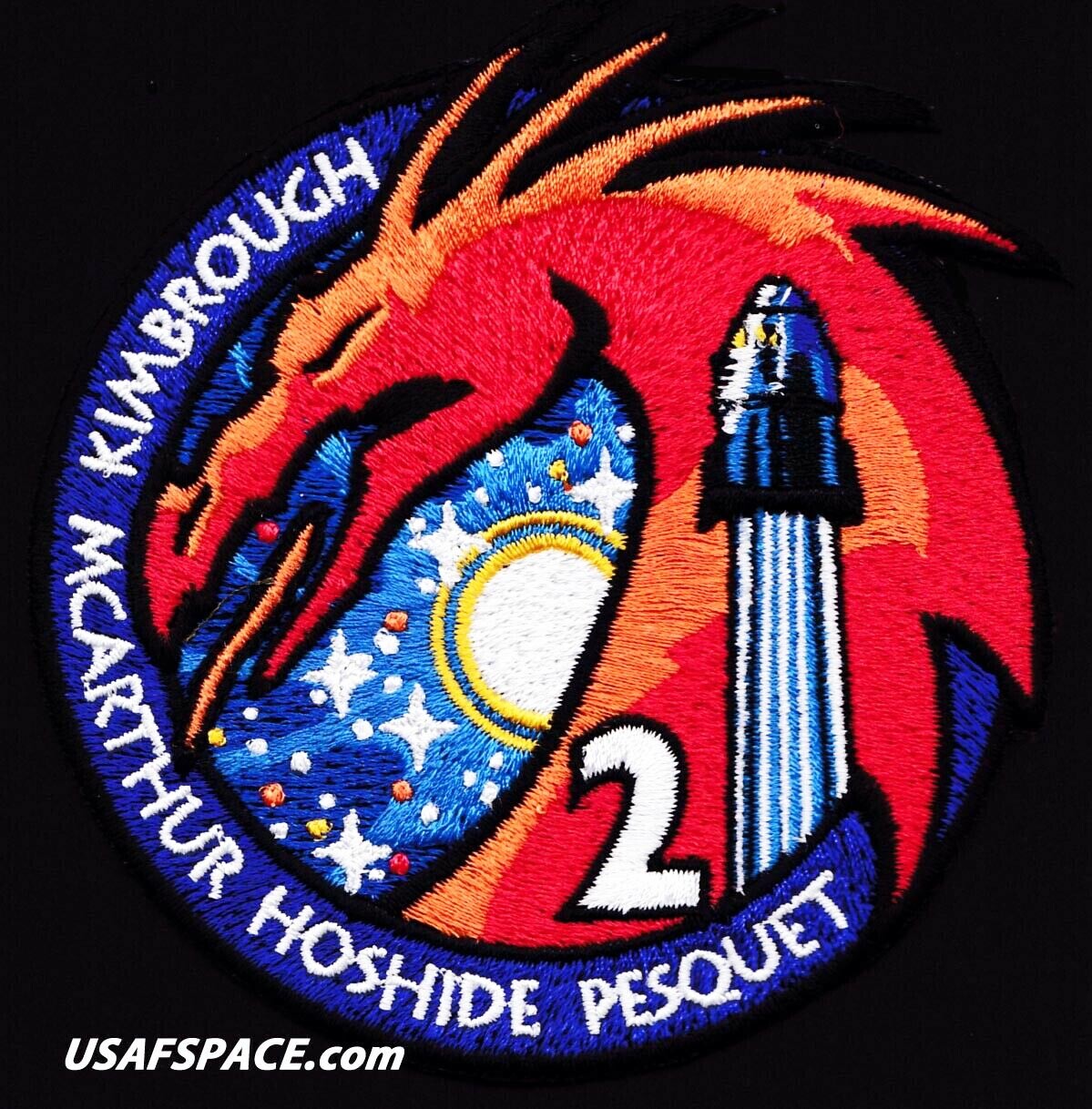 Authentic NASA SPACEX -CREW-2- ISS Mission - AB Emblem -CREW DRAGON- SPACE PATCH