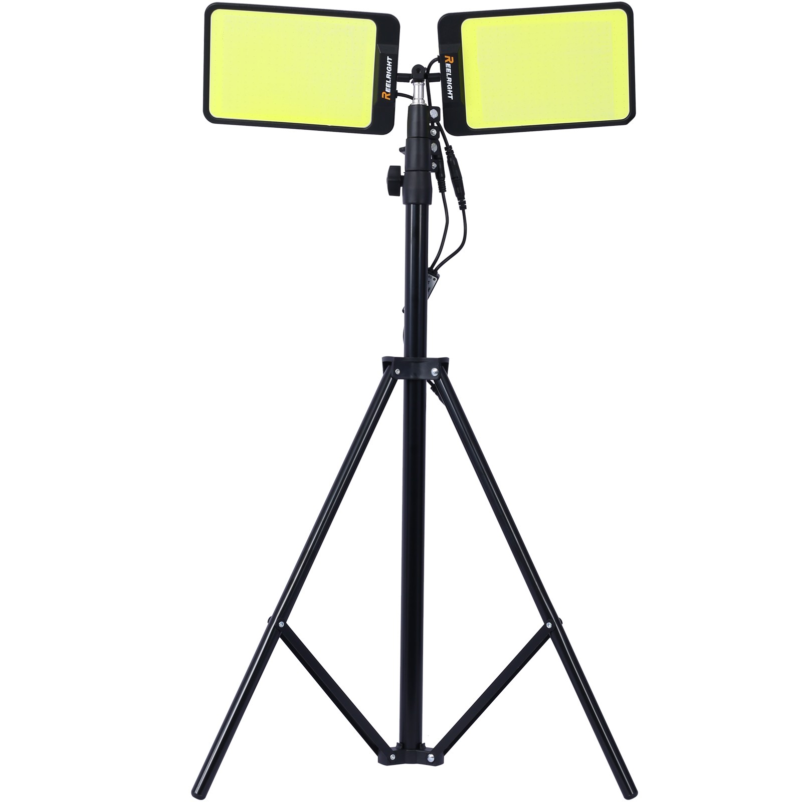 Portable LED Work Light with Stand 11200 Lumen Dual-Head Tripod Lamp with Remote