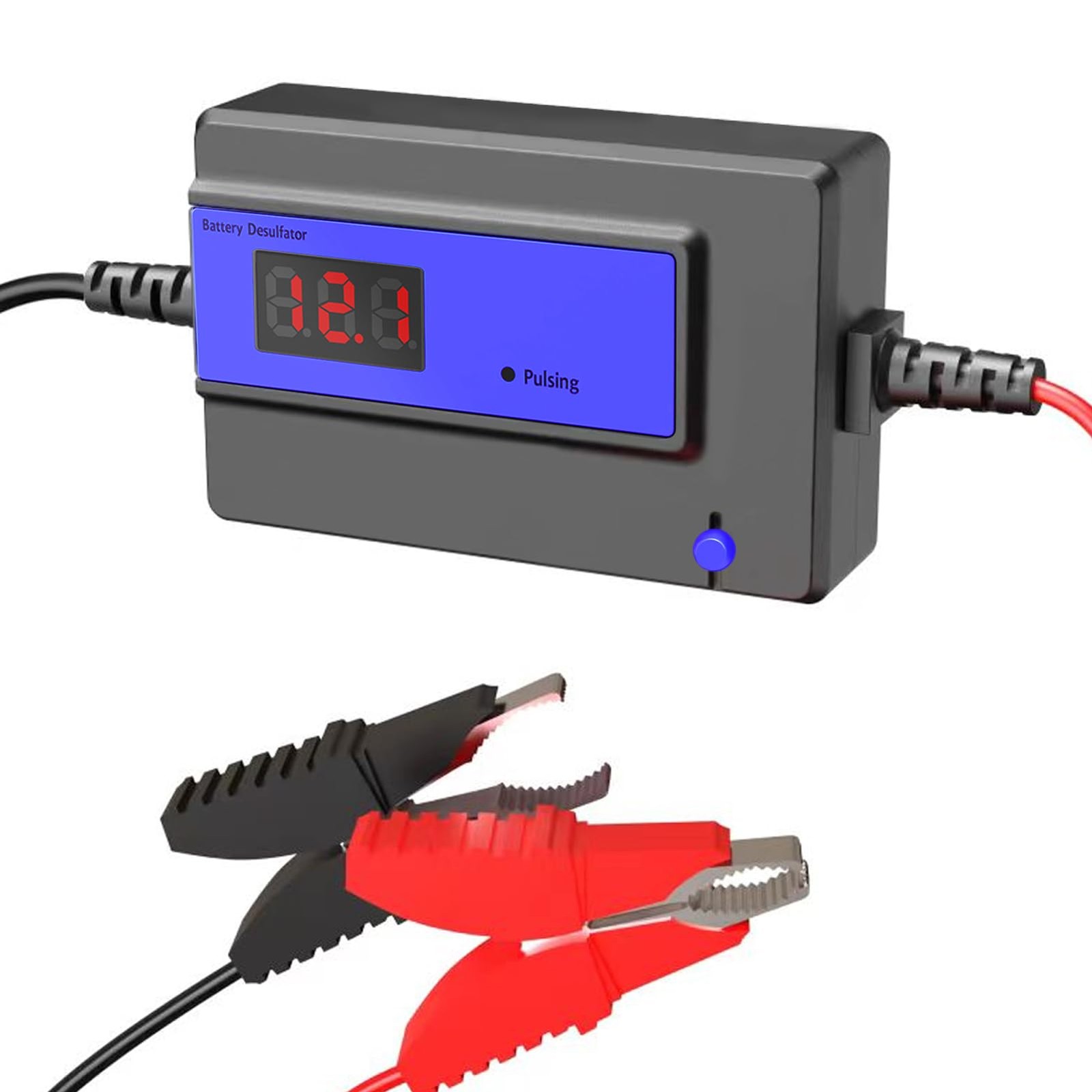 Battery Desulfator, Automatic Pulse Lead-Acid Reconditioner for Black