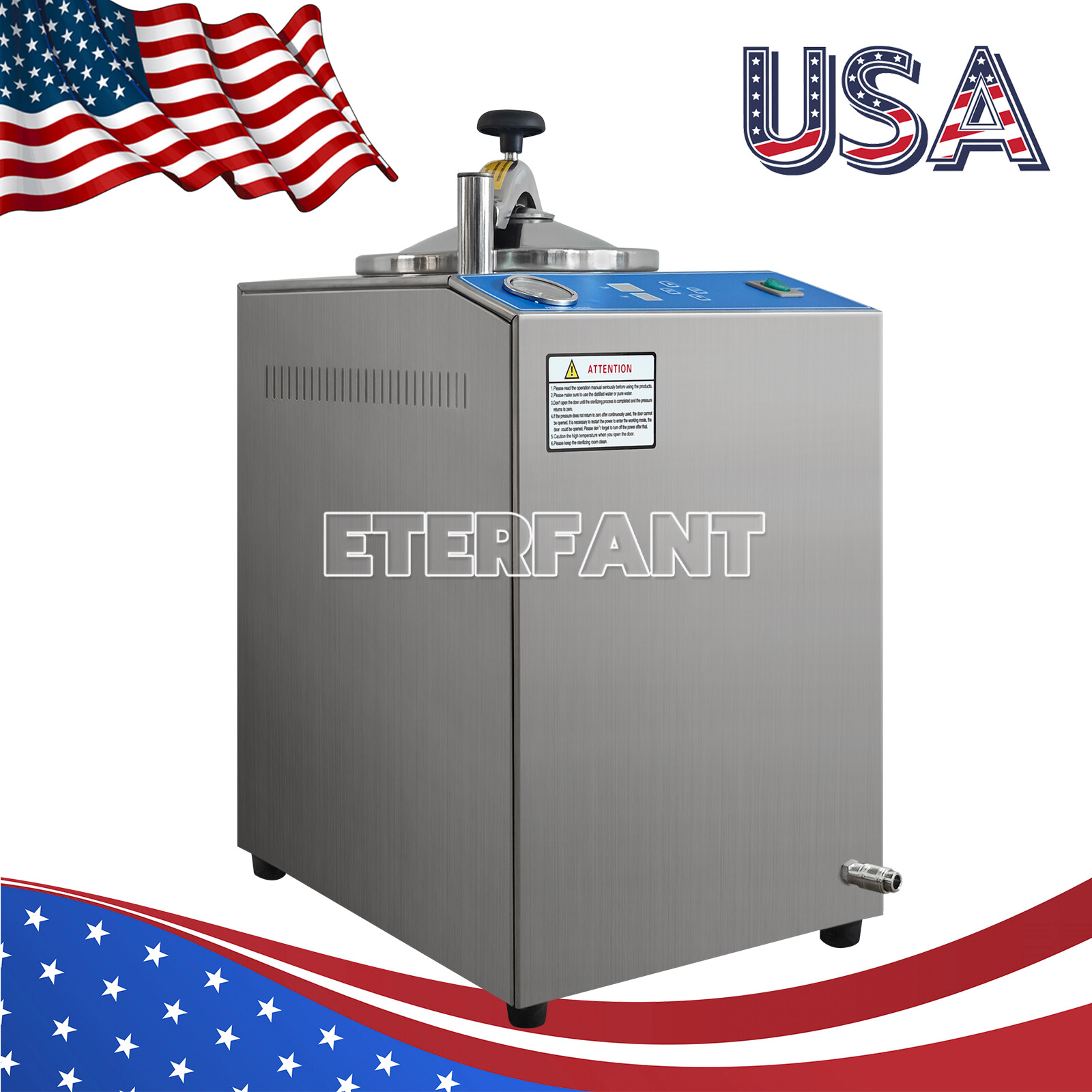 ETERFANT 28L Vertical Pressure Steam Autoclave Sterilizer Automation 105℃-134℃