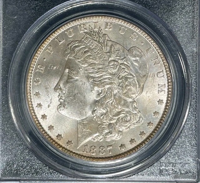 1887 MORGAN SILVER DOLLAR ~ PCGS MS 63 ~BEAUTIFUL COIN~ REF#5929