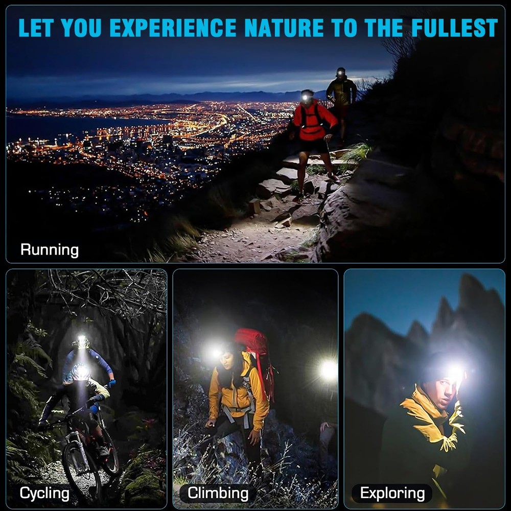 25000LM LED HEADLAMP Rechargeable Headlight Zoomable Head Torch Lamp Flashlight