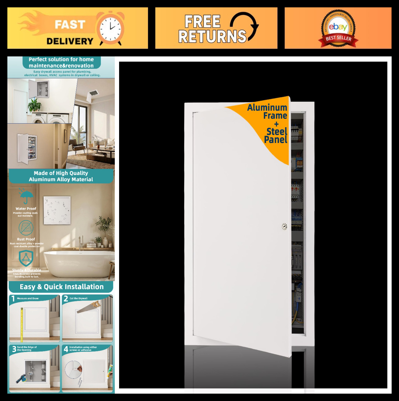 12x20 Drywall Access Panel - Metal Access Door for Plumbing, Attic, Basement, Ba