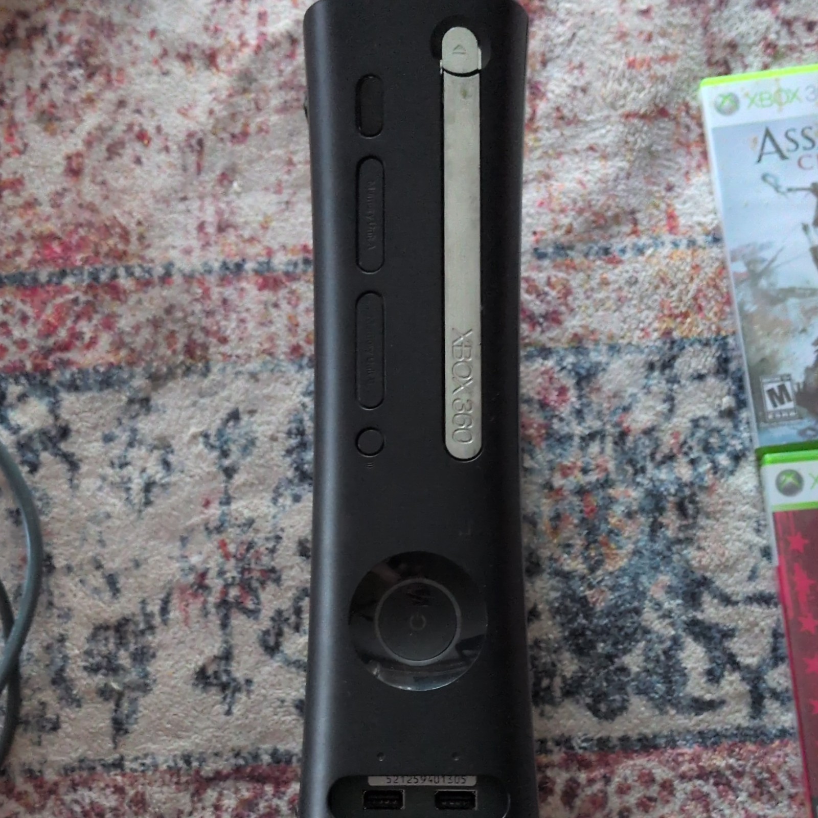 Microsoft Xbox 360 Console Bundle 2 Wired Controllers Power Supply 9 Games