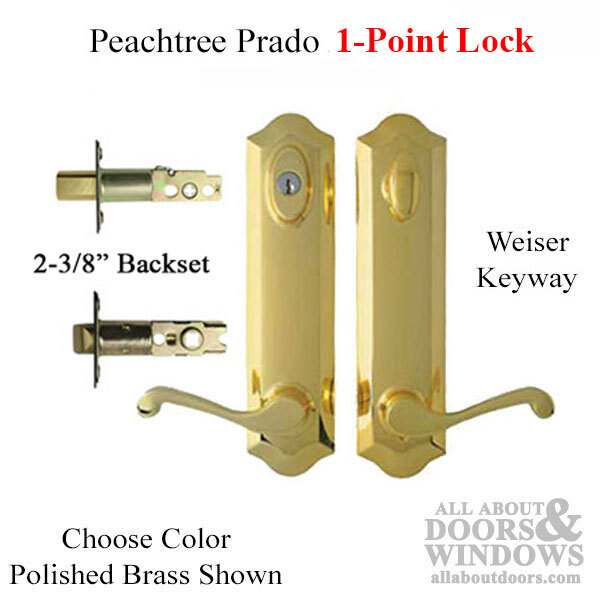 Peachtree Prado Hinged Handle Set Patio Door Hardware Weiser Key Door Handle