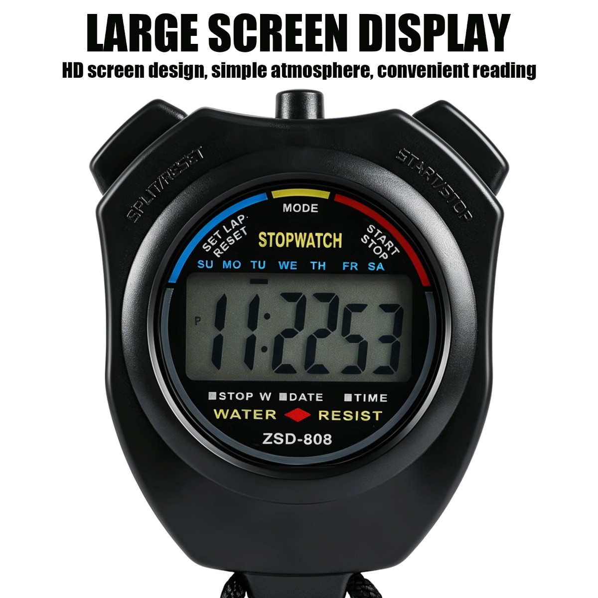 2x Multi-Function Electronic Digital Sport Stopwatch Timer, Large Display & Date