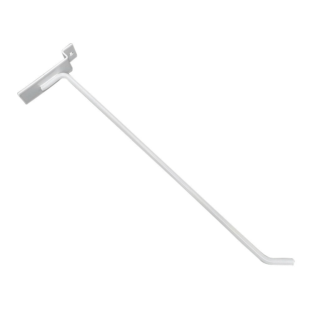 24 Pcs 12'' Gloss White Slatwall Hook Hooks Retail Display Wire Metal Hanger