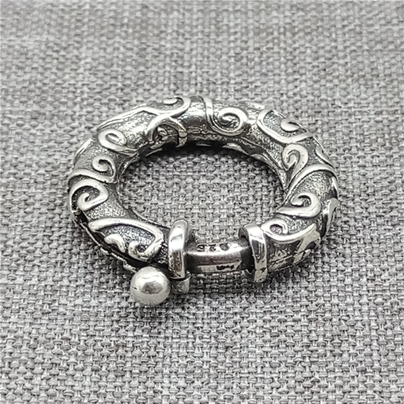 925 Sterling Silver Oxidized Spiral Spring Ring Clasp 22mm for Bracelet Necklace