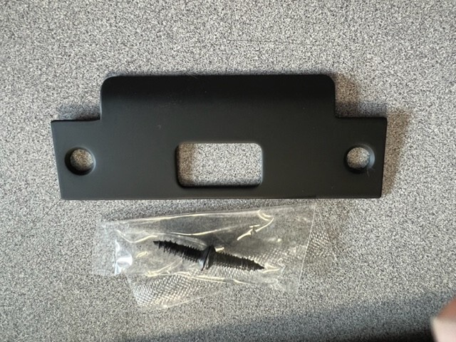 ASA LOCK STRIKE US19  4 7/8" FLAT BLACK W/ SCREWS 4 CYLINDRICAL & TUBULAR LOCKS