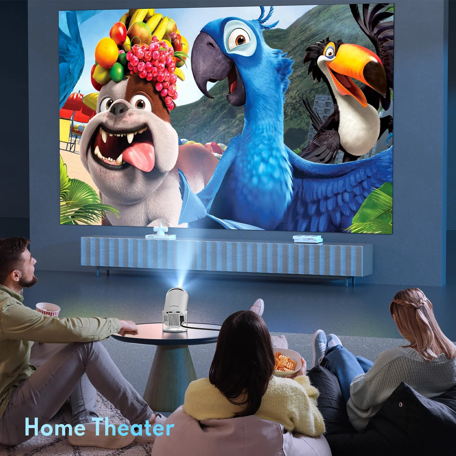 Projector 4K 1080P Support, Mini Projector Smart for Movie Projection Compatible