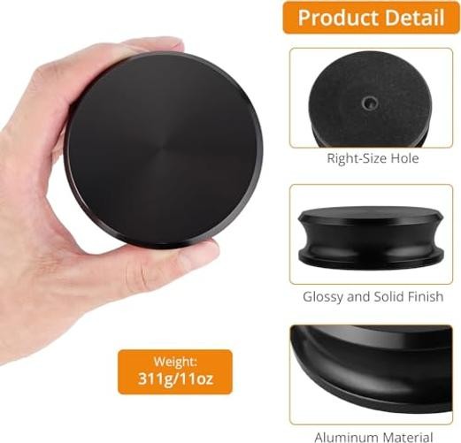11oz Aluminum Vinyl Record Stabilizer with Bubble - Record Weight Stabilizer