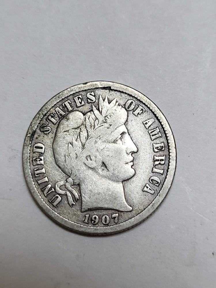 1907 Barber Dime