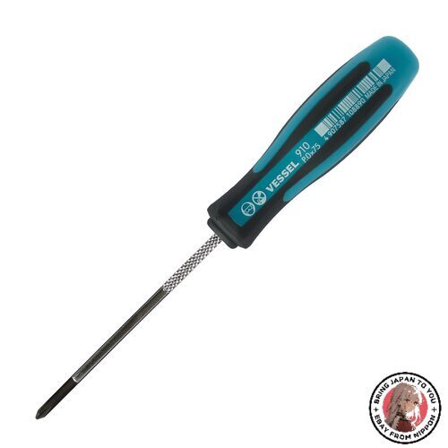 Vessel Megadora No.910 Thin Shank Phillips Screwdriver +0 x 75 mm