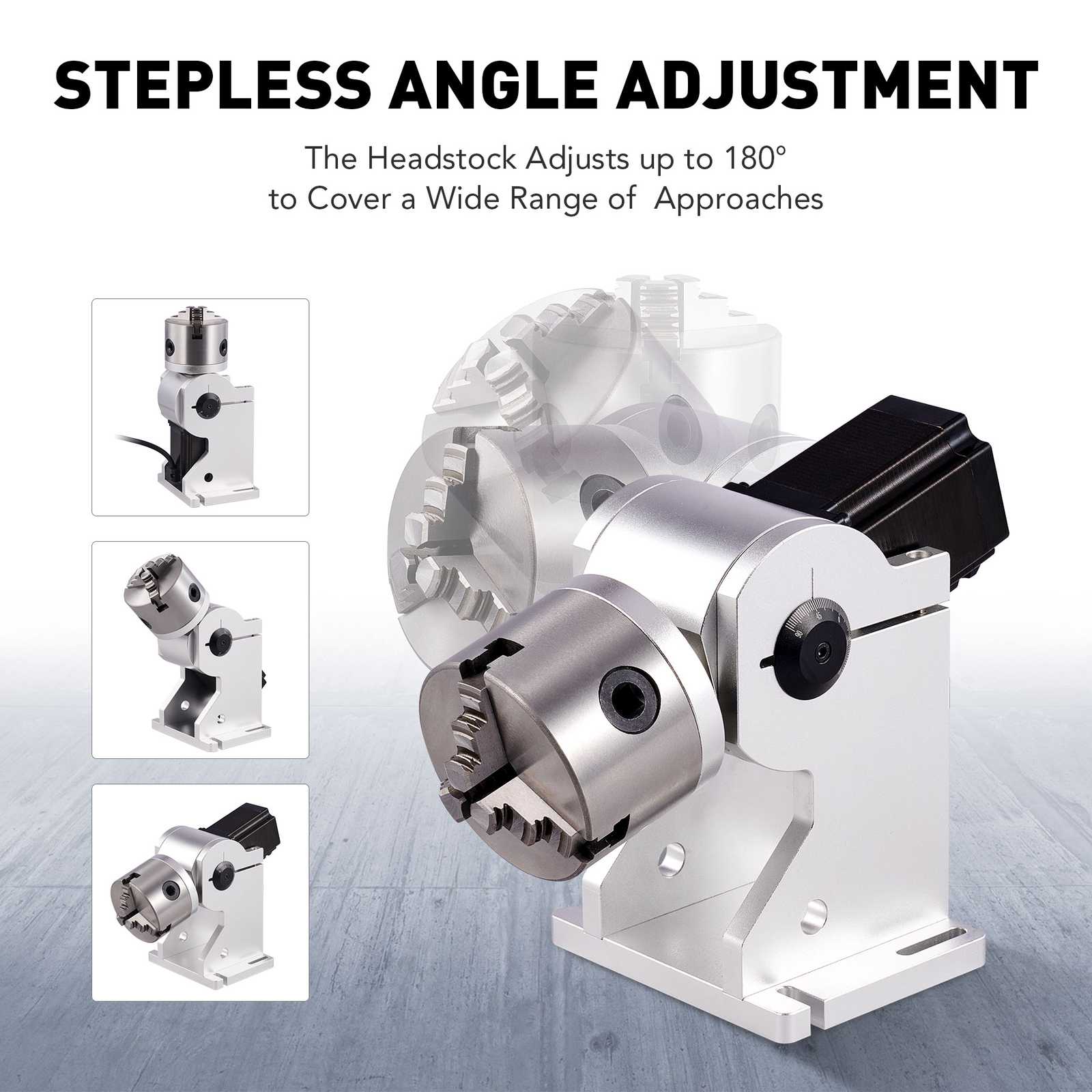 80D Rotary Axis 3Jaw Rotary Accessory For Fiber Laser Engraving Marking Machine